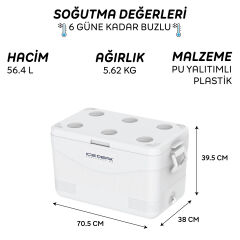 IcePeak CoolCraft 60 Buzluk 56.4 Litre-BEYAZ