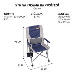 FreeCamp Foster Katlanır Sandalye-LACİVERT