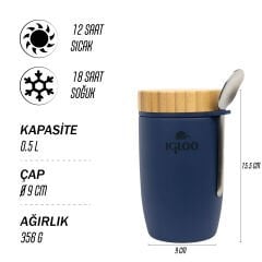 Igloo Bamboo Yemek Termosu 500ml-LACİVERT