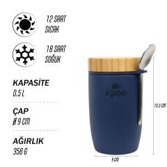 Igloo Bamboo Yemek Termosu 500ml-LACİVERT