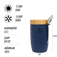 Igloo Bamboo Yemek Termosu 500ml-LACİVERT