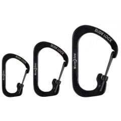 Nite Ize SlideLock Carabiner 3'lü Paket Germe Lastik İp-SİYAH