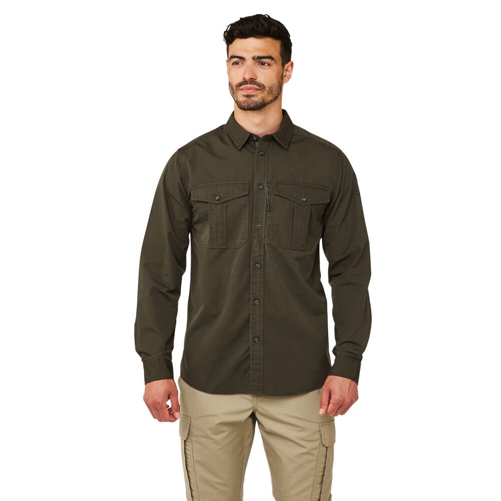 Craghoppers Kiwi Ripstop Erkek Gömlek-HAKİ