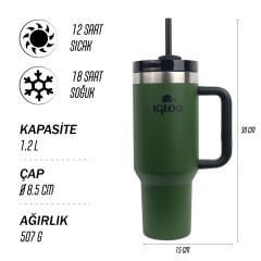 Igloo Stadler Thermo-Mug 1.2 Litre-HAKİ-SİYAH
